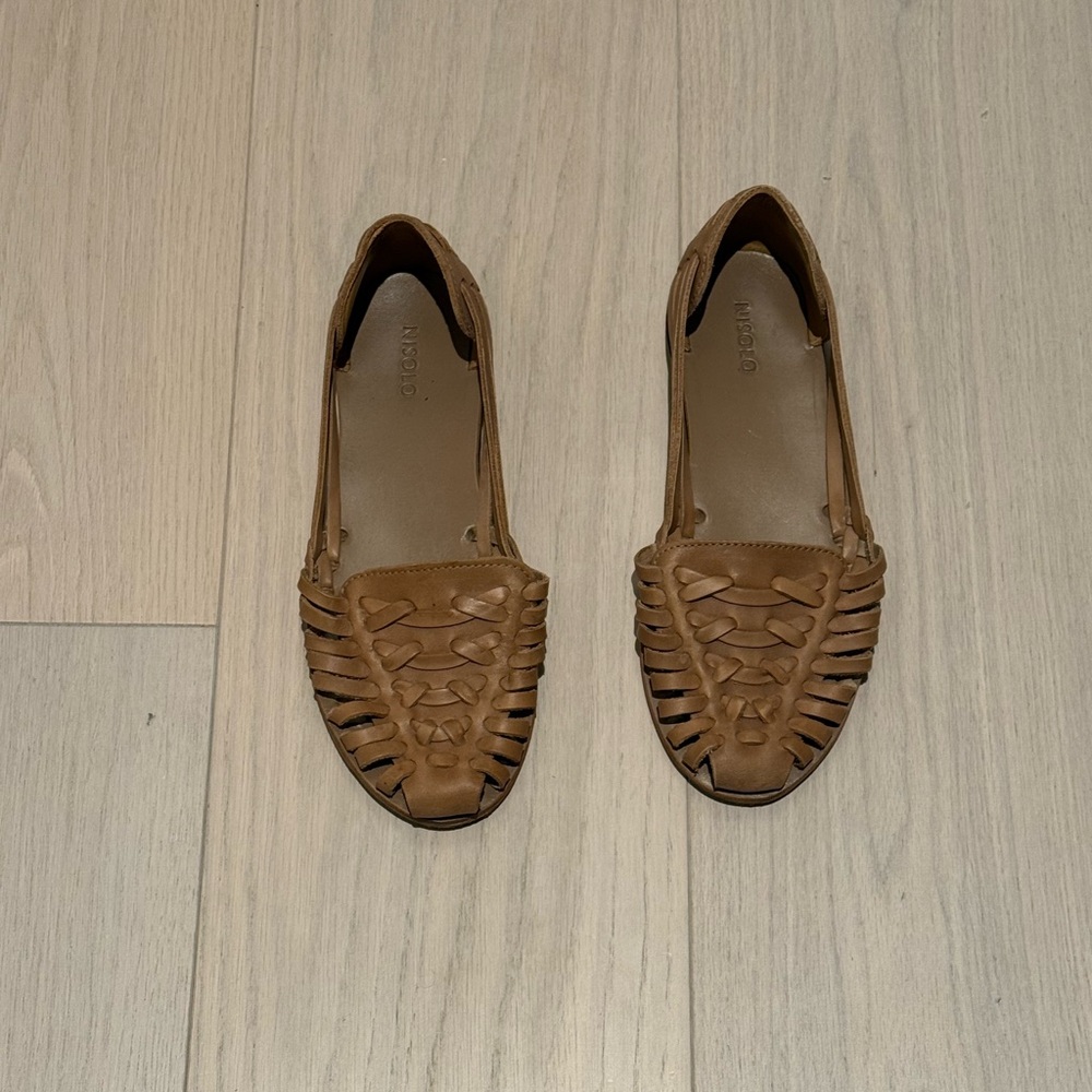 Nisolo Brown Woven Leather Sandals